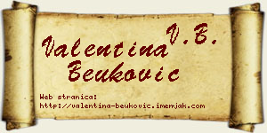 Valentina Beuković vizit kartica